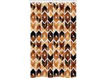 Abakuhaus Tenda Da Doccia Stretta Per Acquerello, Linee Tribali A Chevron, Set Decorativo Per Bagno In Tessuto Con Ganci, 120 X 180 Cm, Marrone Chiaro Caramello