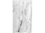 Abakuhaus Tenda Da Doccia Stretta In Marmo, Linee Spezzate, Set Decorativo Per Bagno In Tessuto Con Ganci, 120 X 180 Cm, Grigio Polvere Bianco