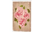 Abakuhaus Tenda Da Doccia Stretta Rose, Bouquet Di Fiori Rosa, Set Decorativo Per Bagno In Tessuto Con Ganci, 120 X 180 Cm, Rosa Pallido E Verde Chiaro