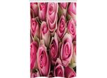 Abakuhaus Tenda Da Doccia Stretta Rose, Frische Weiche Braut, Set Decorativo Per Bagno In Tessuto Con Ganci, 120 X 180 Cm, Verde Chiaro Rosa