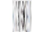 Abakuhaus Tenda Da Doccia Astratta Stretta, Nastri Colorati, Set Decorativo Per Bagno In Tessuto Con Ganci, 120 X 180 Cm, Grigio Nero Azzurro