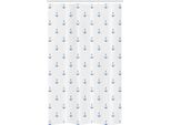 Abakuhaus Ancoraggio Tenda Da Doccia Stretta, Vivid Blue Anchor, Set Decorativo Per Bagno In Tessuto Con Ganci, 120 X 180 Cm, Blu E Bianco