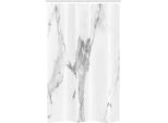 Abakuhaus Tenda Da Doccia Stretta In Marmo, Hazy Finitura Naturale, Set Decorativo Per Bagno In Tessuto Con Ganci, 120 X 180 Cm, Bianco Grigio Sabbia