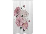 Abakuhaus Tenda Da Doccia Stretta Con Rose, Corsetto Grunge Con Rose Antiche, Set Decorativo Per Bagno In Tessuto Con Ganci, 120 X 180 Cm, Beige Rosa Verde