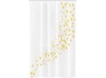 Abakuhaus Tenda Da Doccia Stretta Gialla E Bianca, Stelle, Set Decorativo Per Bagno In Tessuto Con Ganci, 120 X 180 Cm, Giallo Bianco