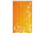 Abakuhaus Tenda Da Doccia Stretta Arancione, Decorata A Tema Pasquale, Set Decorativo Per Bagno In Tessuto Con Ganci, 120 X 180 Cm, Arancione Giallo Bianco
