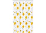 Abakuhaus Tenda Da Doccia Stretta Con Fiori Gialli, Roselline Autunnali, Set Decorativo Per Bagno In Tessuto Con Ganci, 120 X 180 Cm, Senape Grigio Chiaro