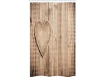 Abakuhaus San Valentino Tenda Da Doccia Stretta, Cuori Rustici, Set Decorativo Per Bagno In Tessuto Con Ganci, 120 X 180 Cm, Marrone Chiaro