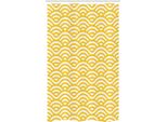 Abakuhaus Tenda Da Doccia Stretta Gialla E Bianca, Onde Dell'oceano, Set Decorativo Per Bagno In Tessuto Con Ganci, 120 X 180 Cm, Marigold White