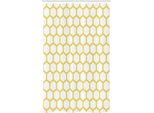Abakuhaus Tenda Da Doccia Stretta Gialla E Bianca, Pettine Esagonale, Set Decorativo Per Bagno In Tessuto Con Ganci, 120 X 180 Cm, Giallo Bianco