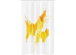 Abakuhaus Tenda Da Doccia Stretta Gialla E Bianca, Macchie Di Colore, Set Decorativo Per Bagno In Tessuto Con Ganci, 120 X 180 Cm, Calendula Gialla
