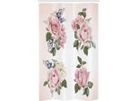 Abakuhaus Tenda Da Doccia Stretta Rose, Bouquet Primaverili Naturali, Set Decorativo Per Bagno In Tessuto Con Ganci, 120 X 180 Cm, Rosa Pallido E Verde Reseda