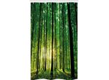 Abakuhaus Tenda Da Doccia Stretta Della Foresta, Alba Della Foresta Verde, Set Di Decorazione Del Bagno In Tessuto Con Ganci, 120 X 180 Cm, Nero Verde Giallo