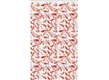 Abakuhaus Tenda Da Doccia Stretta Con Motivo A Pesci, Animali Acquatici Decorativi, Set Decorativo Per Bagno In Tessuto Con Ganci, 120 X 180 Cm, Arancione E Bianco