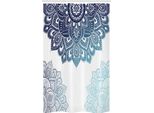 Abakuhaus Tenda Da Doccia Stretta In Henné, Mandala Dai Colori Vivaci, Set Decorativo Per Bagno In Tessuto Con Ganci, 120 X 180 Cm, Azzurro Pallido Blu Scuro