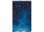 Abakuhaus Cielo Tenda Da Doccia Stretta, Notte Con Luna E Stelle, Set Decorativo Per Bagno In Tessuto Con Ganci, 120 X 180 Cm, Blu Blu Scuro