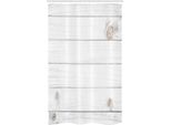 Abakuhaus Grigio E Bianco Tenda Da Doccia Stretta, Design Rustico, Set Decorativo Per Bagno In Tessuto Con Ganci, 120 X 180 Cm, Bianco