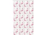 Abakuhaus Tenda Da Doccia Stretta Flamingo, Geometrica, Set Decorativo Per Bagno In Tessuto Con Ganci, 120 X 180 Cm, Pesca Bianco Rosa