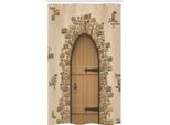 Abakuhaus Tenda Da Doccia Rustica Stretta, Architettura Cantina, Set Decorativo Per Bagno In Tessuto Con Ganci, 120 X 180 Cm, Sabbia Marrone Marrone Chiaro