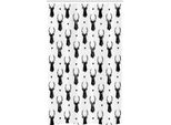 Abakuhaus Hirsch Tenda Da Doccia Stretta, Testa Di Animale Monocromatica, Set Decorativo Per Bagno In Tessuto Con Ganci, 120 X 180 Cm, Bianco Nero