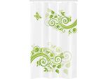 Abakuhaus Tenda Da Doccia Stretta Verde, Motivo Floreale, Set Decorativo Per Bagno In Tessuto Con Ganci, 120 X 180 Cm, Verde Mela Verde Chiaro