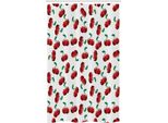 Abakuhaus Frutta Tenda Da Doccia Stretta, Ciliegie Estive Vivaci, Set Decorativo Per Bagno In Tessuto Con Ganci, 120 X 180 Cm, Verde Cacciatore Cocco