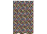 Abakuhaus Mandala Tenda Da Doccia Stretta, Cerchi In Rettangoli, Set Decorativo Per Bagno In Tessuto Con Ganci, 120 X 180 Cm, Multicolore