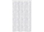Abakuhaus Tenda Da Doccia Stretta Grigia E Bianca, Botanica, Set Decorativo Per Bagno In Tessuto Con Ganci, 120 X 180 Cm, Grigio Bianco