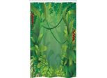 Abakuhaus Tenda Da Doccia Stretta Con Foglie Verdi, Foresta Pluviale Delle Hawaii, Set Decorativo Per Bagno In Tessuto Con Ganci, 120 X 180 Cm, Verde Mela Verde Giada