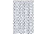 Abakuhaus Tenda Da Doccia Geometrica Stretta, Motivo Seigaiha, Set Decorativo Per Bagno In Tessuto Con Ganci, 120 X 180 Cm, Blu Cadetto E Bianco