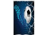 Abakuhaus Calcio Tenda Da Doccia Stretta, Motivo Riassuntivo, Set Decorativo Per Bagno In Tessuto Con Ganci, 120 X 180 Cm, Nero Bianco Blu