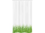Abakuhaus Tenda Da Doccia Verde Stretta, Erba Fresca-Prato-Giardino, Set Decorativo Per Bagno In Tessuto Con Ganci, 120 X 180 Cm, Verde Lime Bianco