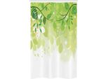 Abakuhaus Tenda Da Doccia Stretta Con Foglie Verdi, Fantasia Flora, Set Decorativo Per Bagno In Tessuto Con Ganci, 120 X 180 Cm, Verde Bianco Giallo