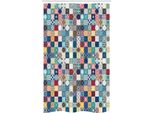 Abakuhaus Tenda Da Doccia Marocchina Stretta, Elaborato Motivo Patchwork, Set Decorativo Per Bagno In Tessuto Con Ganci, 120 X 180 Cm, Multicolore