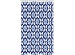 Abakuhaus Tenda Da Doccia Stretta Blu, Motivo Azulejo Portoghese, Set Decorativo Per Bagno In Tessuto Con Ganci, 120 X 180 Cm, Blu Scuro