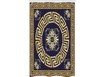 Abakuhaus Tenda Da Doccia Stretta Greek Key, Retro Spring Meander, Set Decorativo Per Bagno In Tessuto Con Ganci, 120 X 180 Cm, Blu Scuro E Giallo