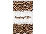 Abakuhaus Tenda Da Doccia Stretta, Arabica Premium Fresca, Set Decorativo Per Bagno In Tessuto Con Ganci, 120 X 180 Cm, Bianco Cacao