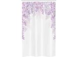 Abakuhaus Tenda Da Doccia Stretta Con Motivi Floreali, Fiori Viola Primaverili, Set Decorativo Per Bagno In Tessuto Con Ganci, 120 X 180 Cm, Pale Mauve Lavanda
