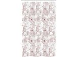 Abakuhaus Rosso E Bianco Tenda Da Doccia Stretta, Peonie Rustiche, Set Decorativo Per Bagno In Tessuto Con Ganci, 120 X 180 Cm, Rosso Bordeaux Bianco