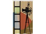 Abakuhaus Cinema Tenda Da Doccia Stretta, Stile Retrò Astratto, Set Decorativo Per Bagno In Tessuto Con Ganci, 120 X 180 Cm, Multicolore
