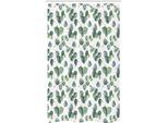 Abakuhaus Tenda Da Doccia Stretta, Acquerello Eucalyptus Art, Set Decorativo Per Bagno In Tessuto Con Ganci, 120 X 180 Cm, Verde Marrone Chiaro Bianco