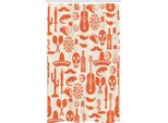 Abakuhaus Tenda Da Doccia Stretta Messicana, Cultura Sombrero Skulls, Set Decorativo Per Bagno In Tessuto Con Ganci, 120 X 180 Cm, Crema Arancione
