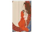 Abakuhaus Art Nouveau Tenda Da Doccia Stretta, Lady Antique Abito, Set Decorativo Per Bagno In Tessuto Con Ganci, 120 X 180 Cm, Multicolore