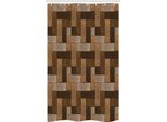 Abakuhaus Cioccolato Tenda Da Doccia Stretta, Motivo Parquet In Legno, Set Decorativo Per Bagno In Tessuto Con Ganci, 120 X 180 Cm, Beige