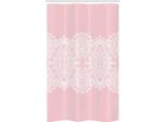 Abakuhaus Tenda Da Doccia Stretta Rosa E Bianca, Sposa, Set Decorativo Per Bagno In Tessuto Con Ganci, 120 X 180 Cm, Bianco Cipria