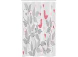 Abakuhaus Rosa E Grigio Tenda Da Doccia Stretta, Retro Love Birds, Set Decorativo Per Bagno In Tessuto Con Ganci, 120 X 180 Cm, Grigio Chiaro Rosa