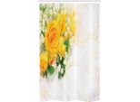 Abakuhaus Giallo Tenda Da Doccia Stretta, Bouquet Di Fiori Romantici, Set Decorativo Per Bagno In Tessuto Con Ganci, 120 X 180 Cm, Verde Felce Giallo Perla