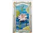 Abakuhaus Tenda Da Doccia Stretta In Stile Art Nouveau, Vetro Colorato Lotus, Set Decorativo Per Bagno In Tessuto Con Ganci, 120 X 180 Cm, Multicolore