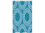 Abakuhaus Tenda Da Doccia Stretta, Piastrelle Mosaico Greek Meander, Set Decorativo Per Bagno In Tessuto Con Ganci, 120 X 180 Cm, Verde Bianco Blu