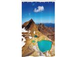 Abakuhaus Nuova Zelanda Tenda Da Doccia Stretta, Foto Emerald Lakes, Set Decorativo Per Bagno In Tessuto Con Ganci, 120 X 180 Cm, Multicolore